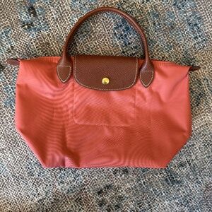 New Condition Small Salmon Longchamp Le Pliage Original Handbag